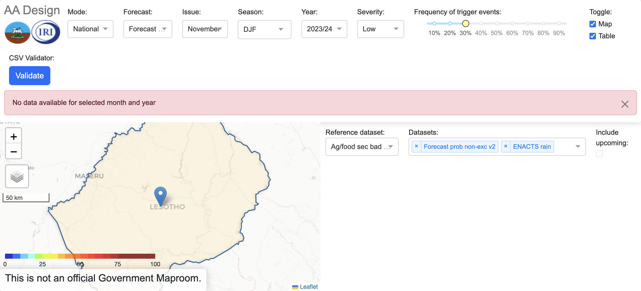False Southern Africa Lesotho DJF Design Dashboard Locked